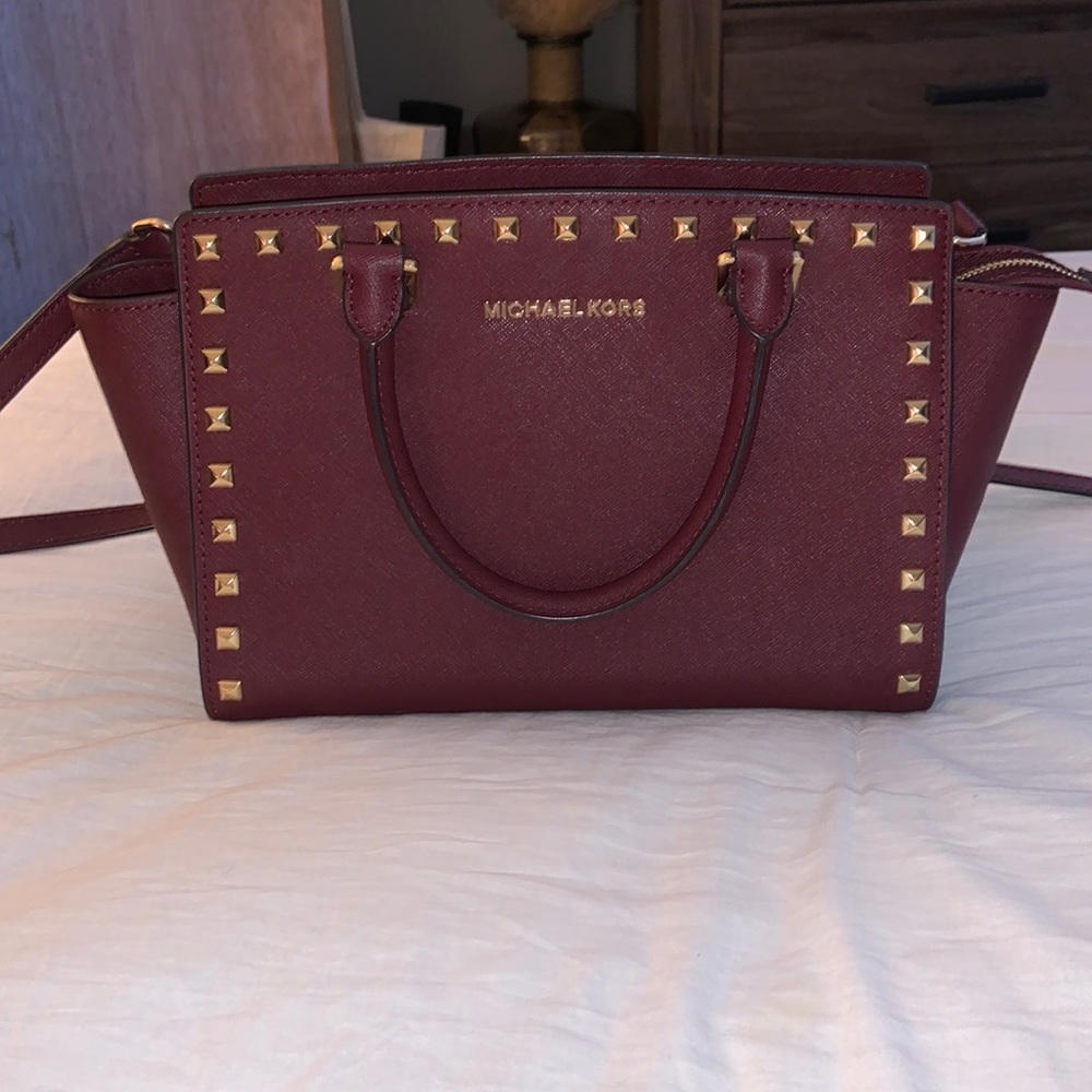 Michael Kors Selma Stud Leather Satchel
